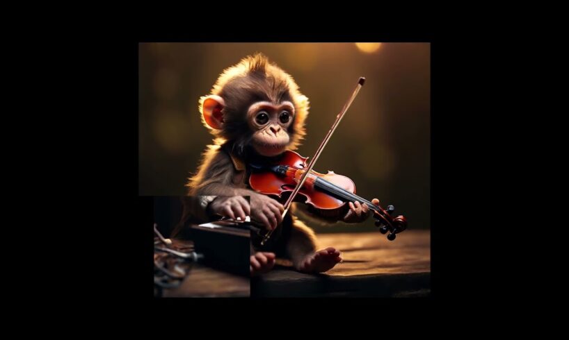 Cute and funny monkey loves playing musical instruments and camping #shorts
