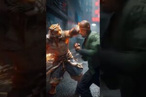Fire Tiger VS Human street fight