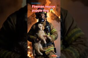 Firefighter Rescues Puppy from Fire 🔥🐶 | Emotional Dog Rescue #Shorts#shortfeed #explore #booster