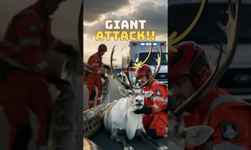 Giant anaconda VS Reindeer... But Humans Did THIS 😳 #rescue #giant #wildliferescue