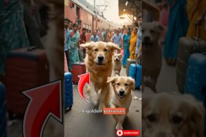 Golden Retriever Mom & Puppy Save an Entire Train 🚆🐶 #shorts #goldenretriever #explore #viral