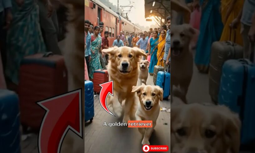Golden Retriever Mom & Puppy Save an Entire Train 🚆🐶 #shorts #goldenretriever #explore #viral