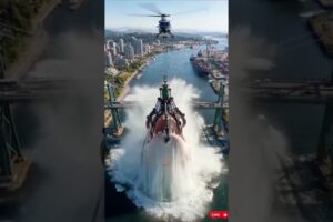 Helicopter lifts GIANT shark out of water 😱 #animalrescue #viral #shorts #animals#danger #viral