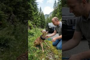 Man Rescues a Baby Deer Trapped With a Tire Around Its Neck