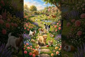 Sabse Pyara Garden! 🌸 Cute Animals Playing 😍 #animalmasti #animalparty