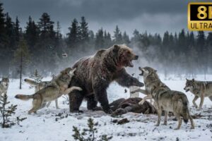 The Grizzly's Choice: Fight to the Death... Or Share His Kill With the Wolf Pack? | Animal Fights