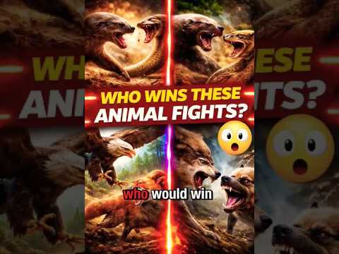 Who Wins These Animal Fights? 😳 #information #facts #newinfo #wildlife #shortvideo #forest #animals