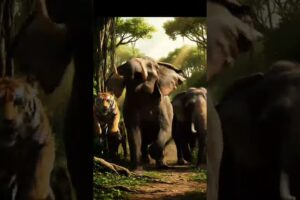 Wild Elephants Tigers Attack Jungle Battle Won’t Believe | Real Animal Fight #shots