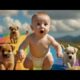 Cute babies playing with animals 😂 | Adorable funny baby shorts 🐓🐕 | little funny kids