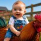 Cute babies playing with animals 🐓🐕funny baby shorts