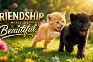 Cutest Baby Animals Ever 🐾 Orange Kitten & Black Panther Playing in Sunny Garden