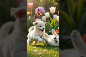 Cutest Puppies Playing in a Magical Garden 🐶🌸 | Instant Happiness! #shorts