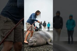 Marine Biologist Work Quickly To Save A Stranded Elephant Seal In Need!