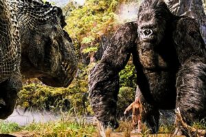 The King Defends His Queen – Kong vs. T-Rex Fight Scene | CLIP ⚡ 4K