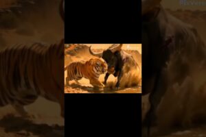 Tiger vs Wild Buffalo 🐅🔥 Epic Jungle Fight | Animal Battle Shorts #actionanimation #animatedmovie