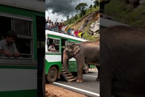 Witness the miracle: an elephant saves everyone on the bus#rescue#animals #humanity