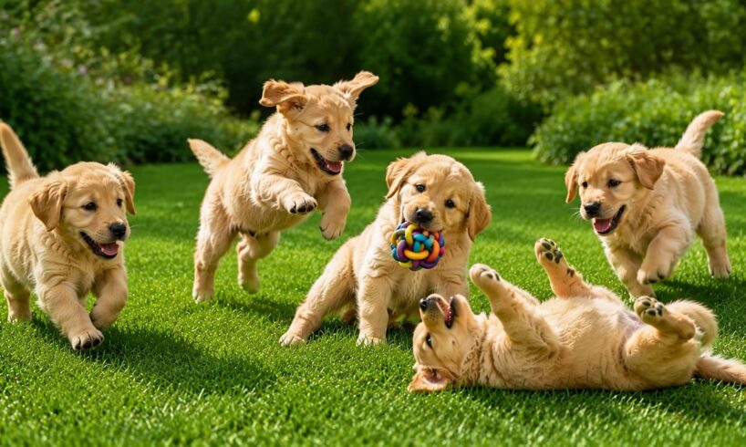 🐶💫 Cute Puppies Playing, Eating & Exploring the Backyard – Relaxing Dog Video
