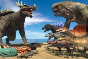 Dinosaurs Arena Challenge | D-Rex Team vs Anguirus Team | Animal Revolt Battle Simulator