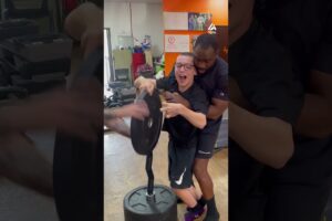 Gym Instructor Helps Boy With Cerebral Palsy Workout | People Are Awesome #shorts