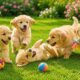 🌸🐾 Cute Golden Retriever Puppies Enjoying a Sunny Day on the Green Lawn | Dog Sounds | Puppy Video
