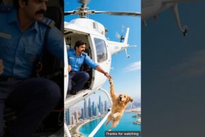 Dog rescues helicopter driver before helicopter crashes 😭 #ai #dog #save #helicopter