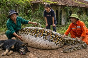 Giant Golden Python Attacks a Hunting Dog | Dramatic Life-or-Death Rescue in an Abandoned House