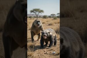 🐒 Honey Badger vs Baboon | Ultimate Animal Fight! #shorts