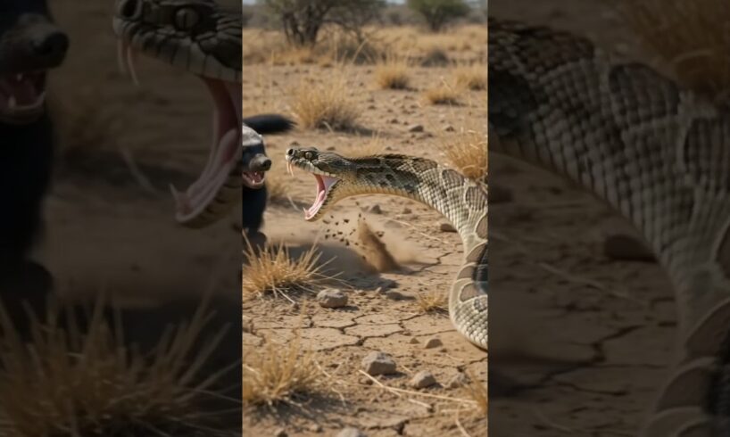 Honey Badger vs Snake 🦡🐍 The Fearless Animal That Fights Venom | Wild Survival Battle#shortsfeed