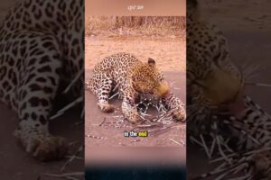The leopard hunts a porcupine, and here's what happens. #leopard #porcupine #animals