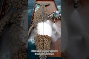 Using high pressure water jet to remove Barnacles! #whale #rescue #animals #barnacle