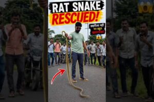 सड़क पर मिला इतना बड़ा Rat Snake 😱 | Indian Rat Snake Rescue 🐍 #Shorts #viralvideo