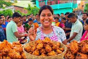 ₹30 for 5 Pieces Chicken Pakora | Hardworking United Family Selling Evening Snacks | Highway Food