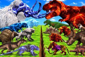 Epic Battle Prehistoric Elephant vs T Rex Dinosaurs Vs 49 Wild Animals Animal Revolt Battle Simulato